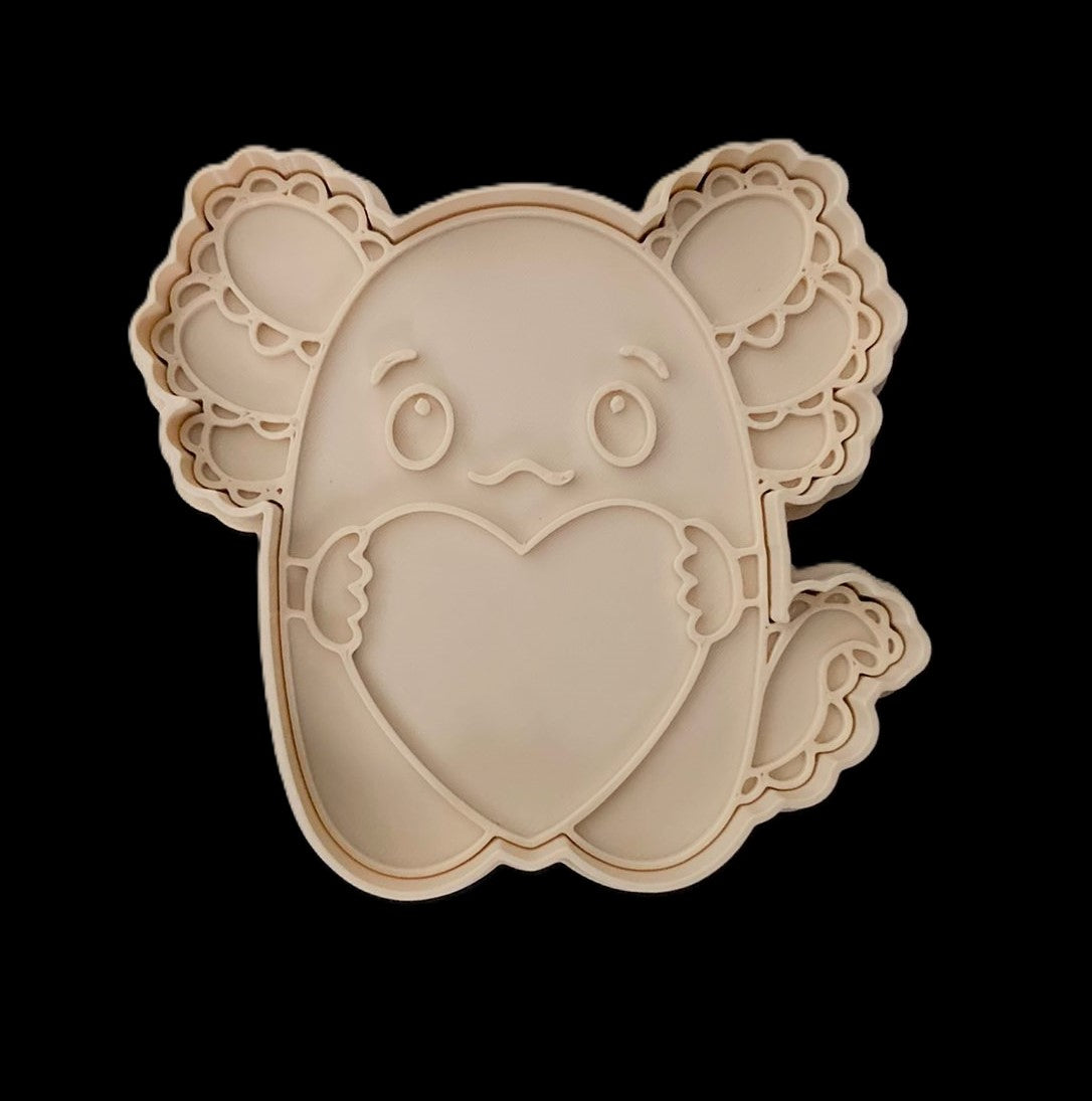 Ajolote con Corazón Cortador de Galletas