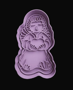 Ángel con Corazón Cortador de Galletas