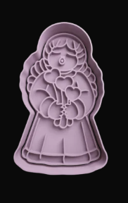 Ángel con Corazones Cortador de Galletas