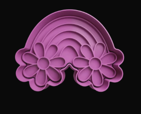 Arcoiris con Flores Cortador de Galletas