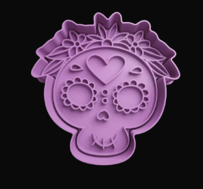 Calavera Mexicana con Flores Cortador de Galletas