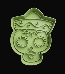 Calavera Mexicana con Sombrero Cortador de Galletas