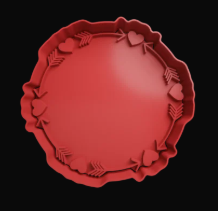 Circulo con corazones y flecha Cortador de Galletas