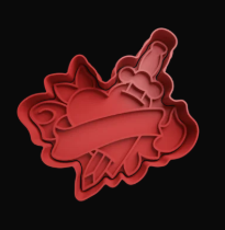 Corazón con espada Cortador de Galletas