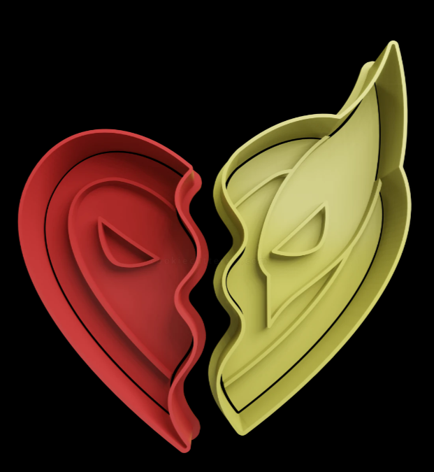 Deadpool y Wolverine Corazón Cortador de Galletas