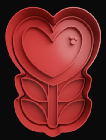 Flor Corazón Cortador de Galletas