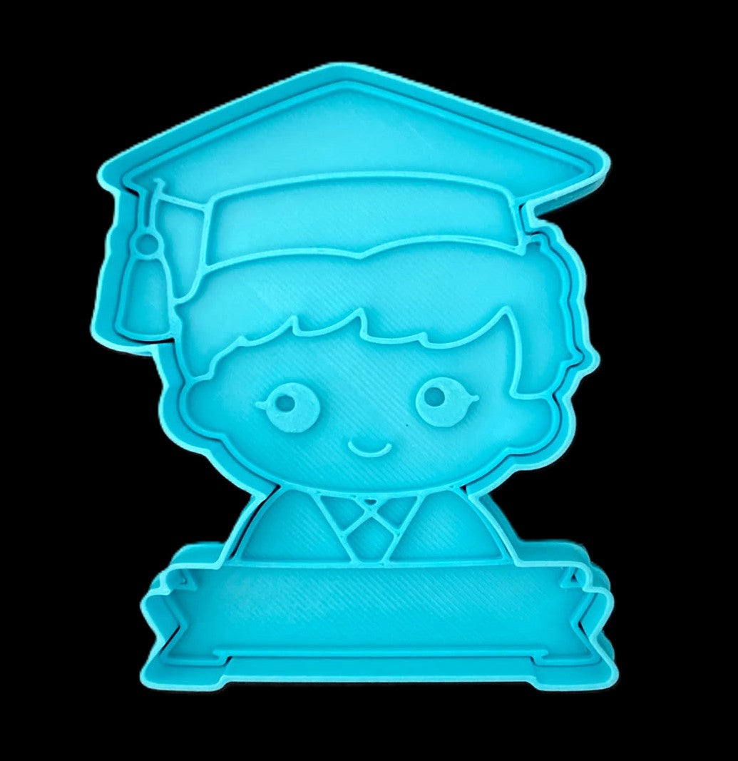 Niño Graduado con etiqueta Cortador de Galletas