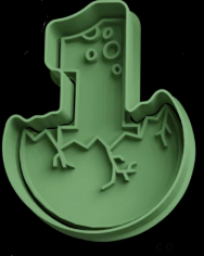 Número 1 en huevo de Dinosaurio Cortador de Galletas