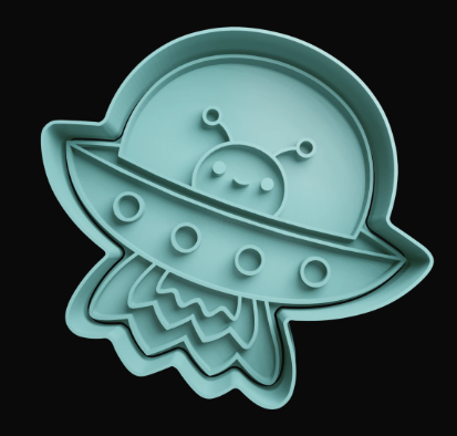 Ovni con Extraterrestre Cortador de Galletas