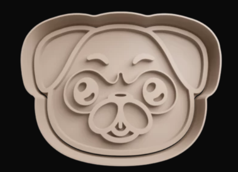 Perro Pug Cortador de Galletas