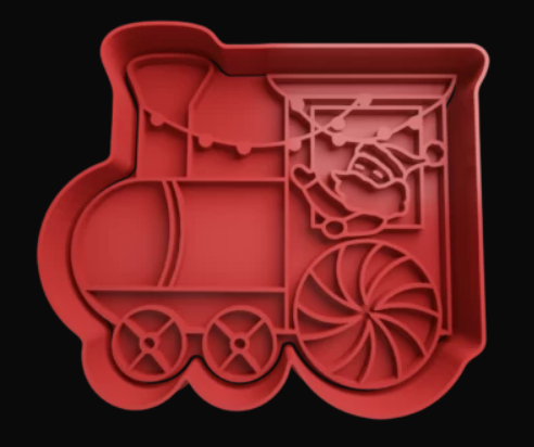 Santa en Tren Cortados de Galletas