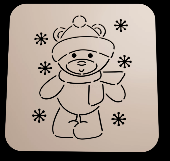 Stencil Oso de Navidad