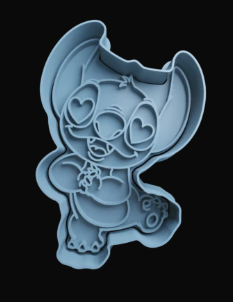 Stitch Enamorado Cortador de Galletas