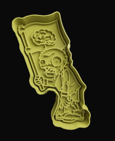 Zombie con Bandera Cortador de Galletas