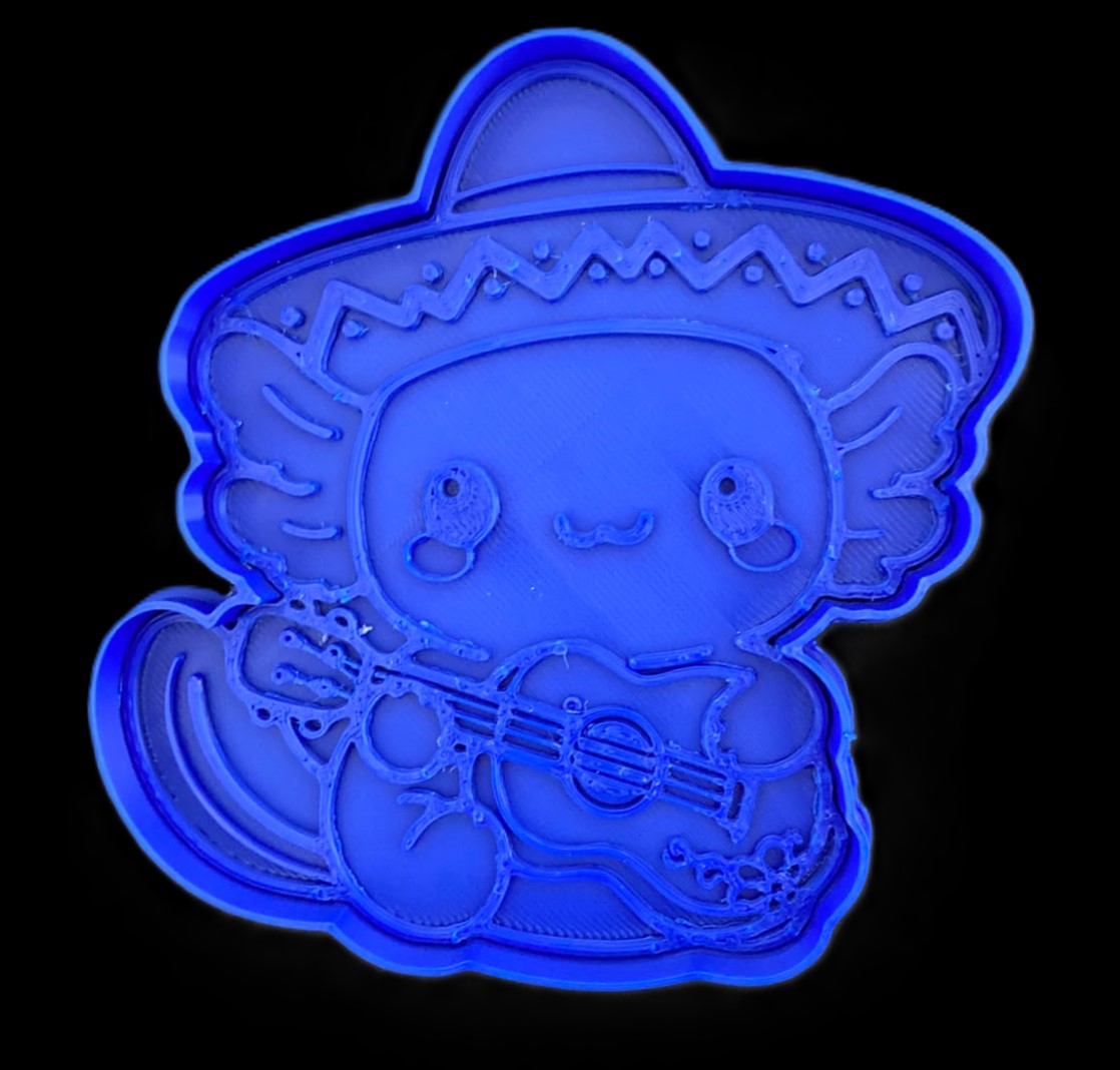Ajolote con sombrero y guitarra Cortador de Galletas