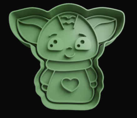 Baby Yoda con corazón Cortador de Galletas