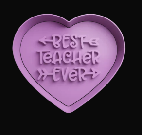 Best Teacher Ever Corazón Cortador de Galletas