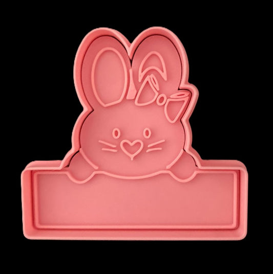 Conejo con cartel Cortador de Galletas