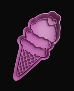 Cono de Helado con Corazón Cortador de Galletas