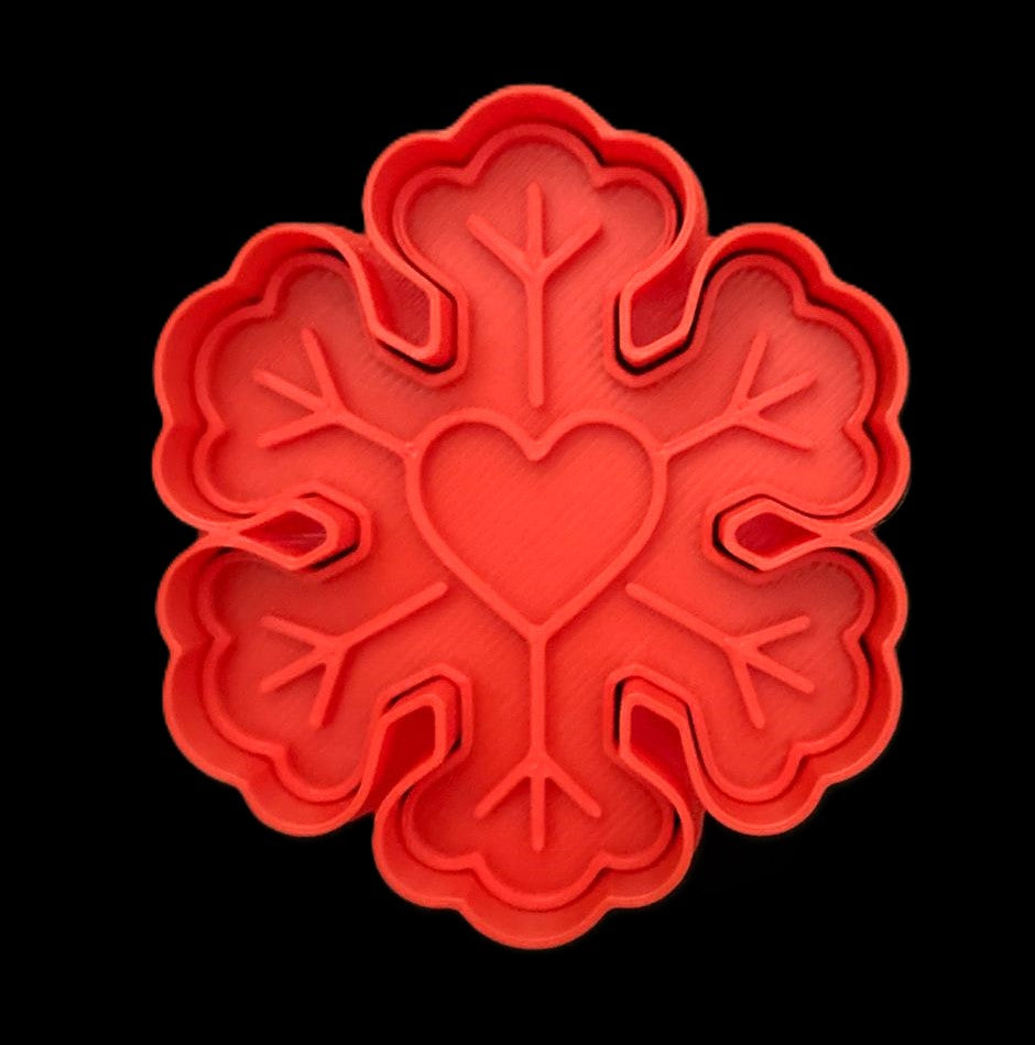 Copo de Nieve con corazón Cortador de Galletas