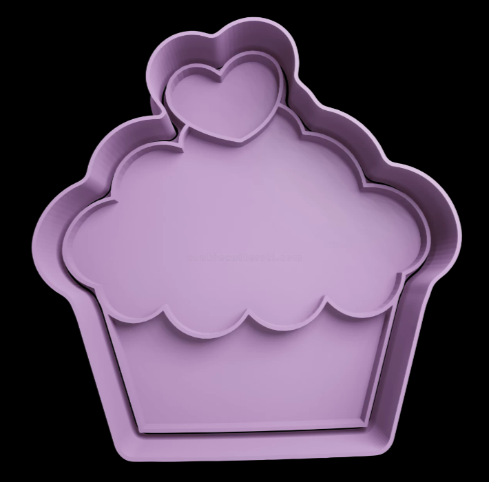 Cupcake corazón Cortador de Galletas