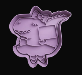 Dinosaurio con Cartel Cortador de Galletas