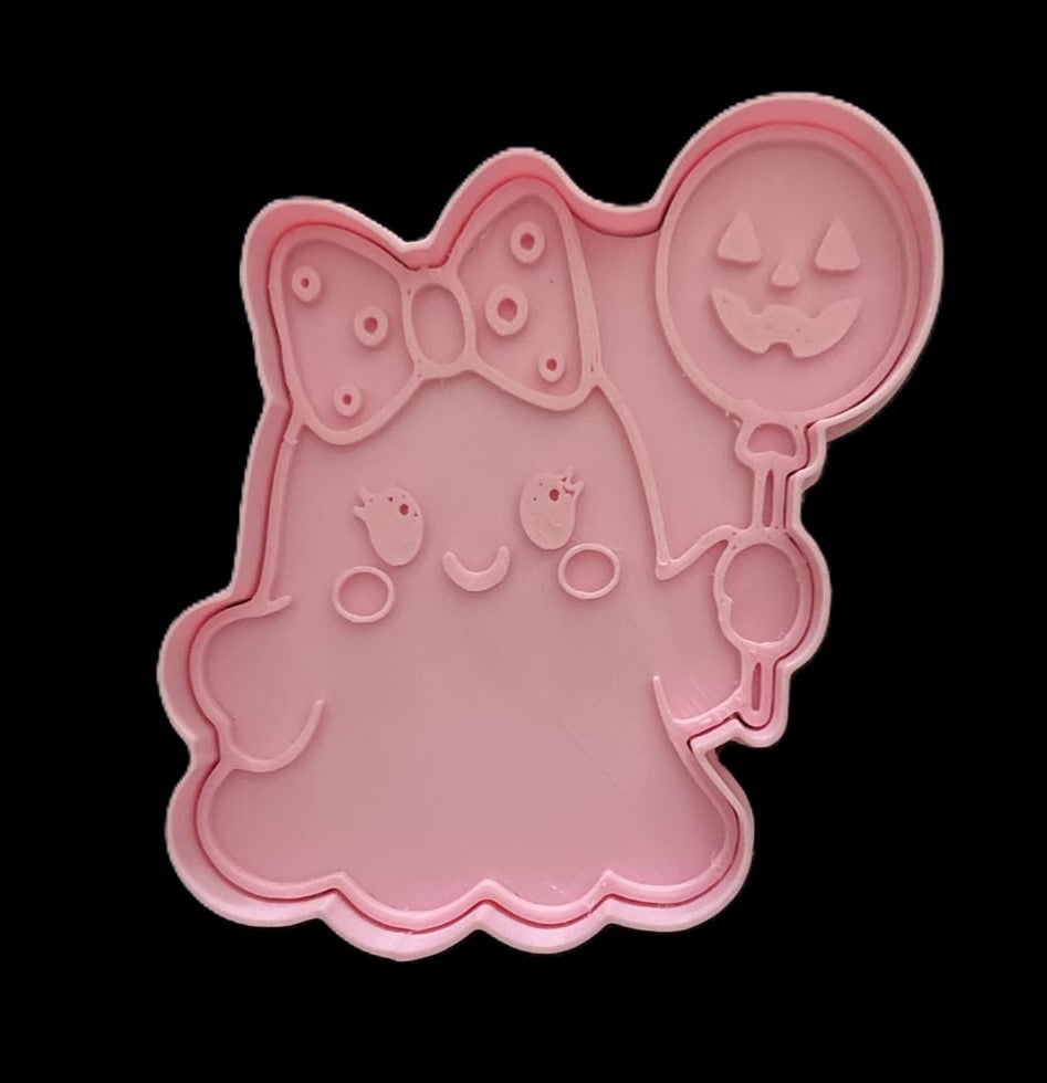 Fantasma con globo de calabaza Cortador de Galletas