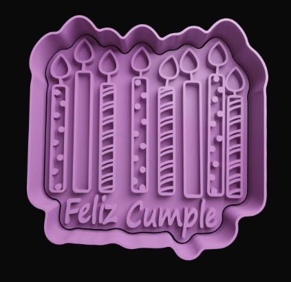 Felíz Cumple con Velas Cortador de  Galletas