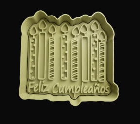 Felíz Cumpleaños con Velas Cortador de Galletas