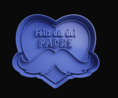 Feliz dia del Padre corazón y bigote Cortador de Galletas
