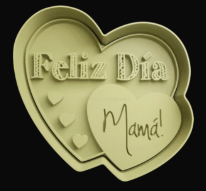 Felíz día Mamá corazones Cortador de Galletas