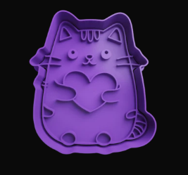 Gato con Corazón Cortador de Galletas