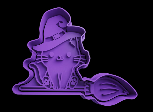 Gato escoba bruja Cortador de Galletas
