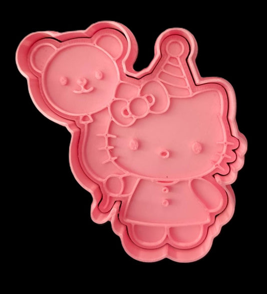 Hello Kitty con globo de oso Cortador de Galletas