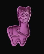 Alpaca con flores Cortador de Galletas