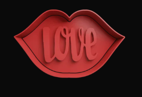 Love dentro de Labio Cortador de Galletas