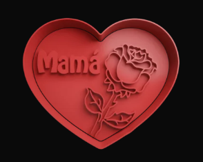 Mamá Corazón con Rosa Cortador de Galletas