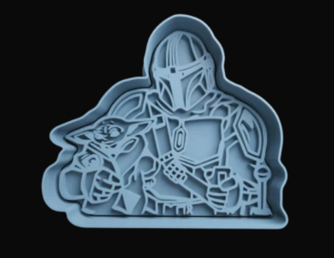 Mandalorian y baby yoda Cortador de Galletas