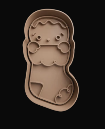 Muñeco de Jengibre dentro de Bota Navideña Cortador de Galletas