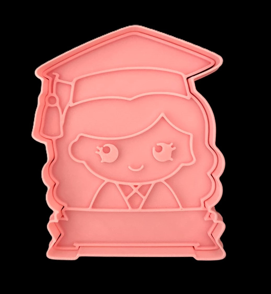 Niña Graduada con etiqueta Cortador de Galletas