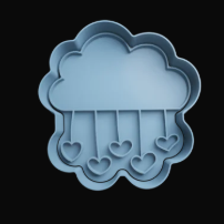 Nube con Corazones Cortador de Galletas