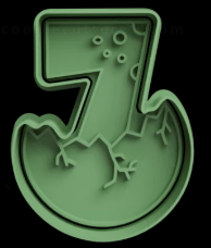 Número 7 en huevo de Dinosaurio Cortador de Galletas