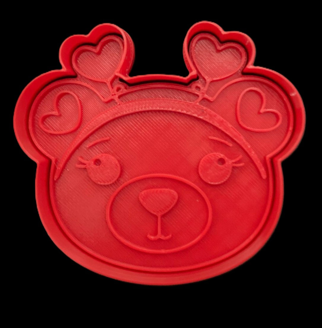 Osito con diadema corazón Cortador de Galletas
