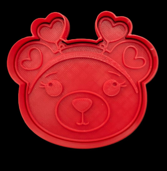 Osito con diadema corazón Cortador de Galletas