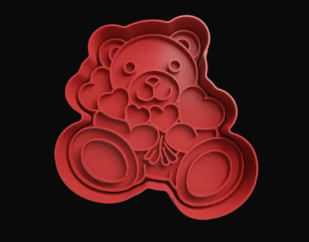 Oso con Corazones Cortador de Galletas