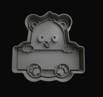 Oso Panda con cartel Cortador de Galletas