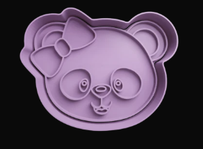 Oso Panda Niña cabeza Cortador de Galletas