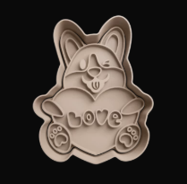 Perro con corazón Love Cortador de Galletas