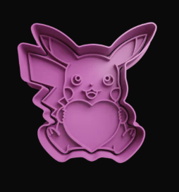 Pikachu con Corazón Cortador de Galletas