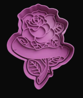 Rosa con Etiqueta Cortador de Galletas